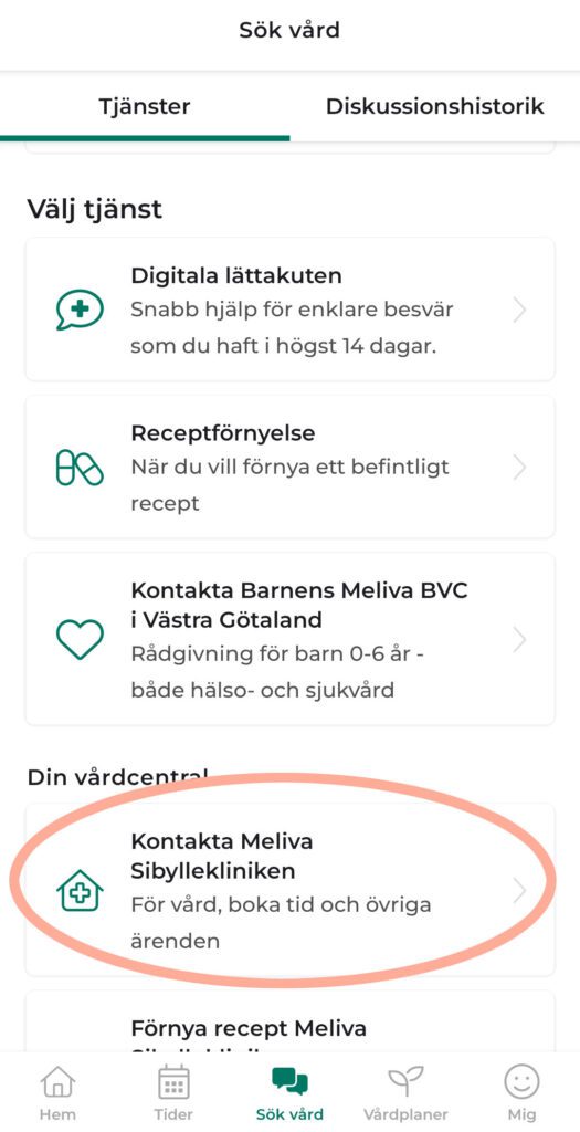 2. Välj tjänst