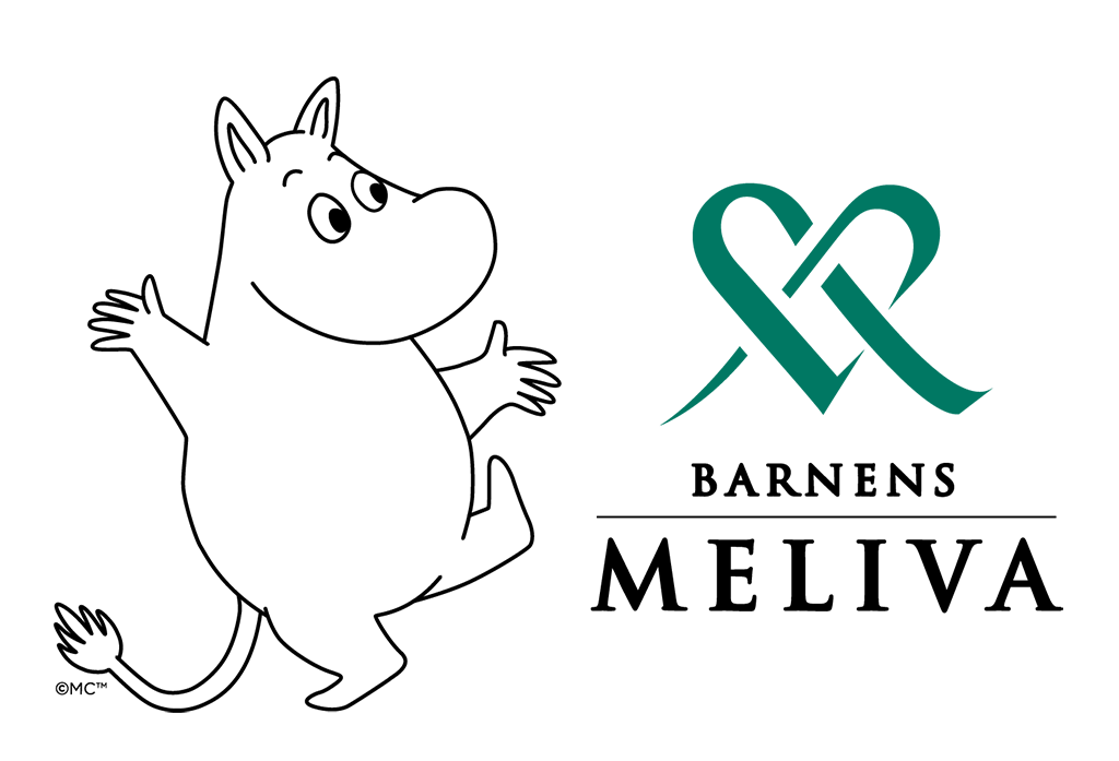 Barnens Meliva logotyp med Mumin