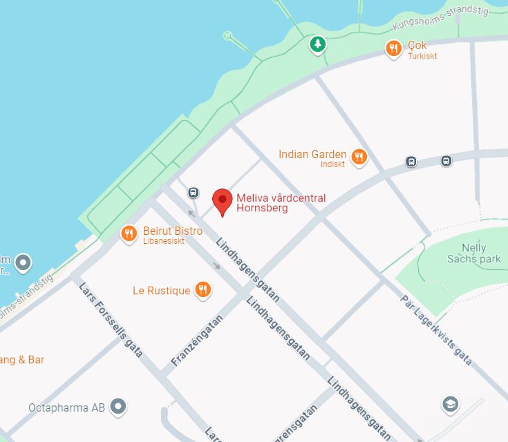 Karta Meliva vårdcentral Hornsberg Kungsholmen